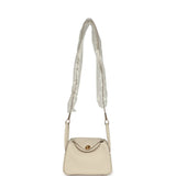 Hermes Mini Lindy II Craie Clemence Gold Hardware