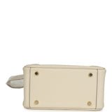 Hermes Mini Lindy II Craie Clemence Gold Hardware