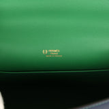 Hermes Special Order (HSS) Kelly Pochette Bleu Navy Verso Swift Rose Gold Hardware