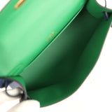 Hermes Special Order (HSS) Kelly Pochette Bleu Navy Verso Swift Rose Gold Hardware