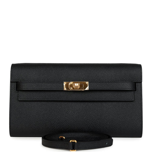 Hermes Kelly Wallet To Go Black Epsom Gold Hardware