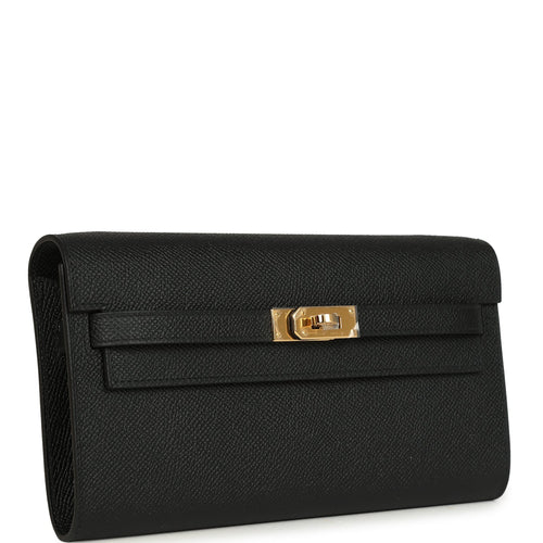 Hermes Kelly Wallet To Go Black Epsom Gold Hardware