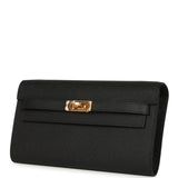 Hermes Kelly Wallet To Go Black Epsom Gold Hardware