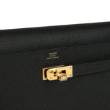 Hermes Kelly Wallet To Go Black Epsom Gold Hardware