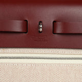 Hermes Special Order (HSS) Herbag Zip PM 31 "Brides de Gala" Rouge H Vache Hunter and Ecru & Beige Toile H Canvas Palladium Hardware