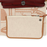 Hermes Special Order (HSS) Herbag Zip PM 31 "Brides de Gala" Rouge H Vache Hunter and Ecru & Beige Toile H Canvas Palladium Hardware