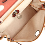 Hermes Special Order (HSS) Herbag Zip PM 31 "Brides de Gala" Rouge H Vache Hunter and Ecru & Beige Toile H Canvas Palladium Hardware