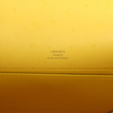 Hermes Kelly Pochette Jaune Citron Ostrich Palladium Hardware