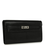 Hermes Kelly Wallet To Go Black Chevre Chamkila Palladium Hardware