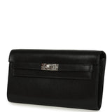 Hermes Kelly Wallet To Go Black Chevre Chamkila Palladium Hardware
