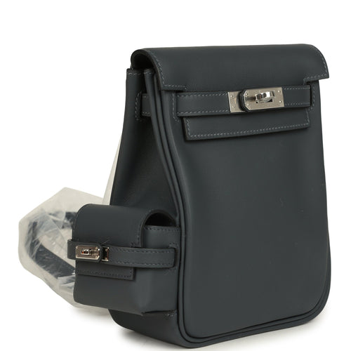 Hermes Mini Kelly Jump Backpack Gris Misty Swift Palladium Hardware
