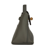 Hermes Mini 24/24 Bag Etain Evercolor and Swift Gold Hardware