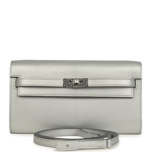 Hermes Kelly Wallet To Go Black Argent Chevre Chamkilight Palladium Hardware
