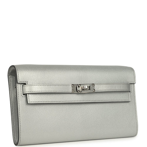 Hermes Kelly Wallet To Go Black Argent Chevre Chamkilight Palladium Hardware