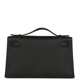 Hermes Kelly Pochette Black Swift Palladium Hardware