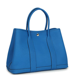 Hermes Garden Party 30 Bleu Hydra Negonda Palladium Hardware