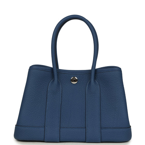 Hermes Garden Party Neo 23 Bleu Tie Togo Palladium Hardware