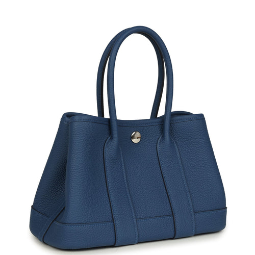 Hermes Garden Party Neo 23 Bleu Tie Togo Palladium Hardware