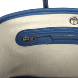 Hermes Garden Party Neo 23 Bleu Tie Togo Palladium Hardware