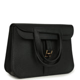 Hermes Halzan 25 Black Clemence Gold Hardware