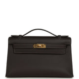 Hermes Kelly Pochette Bai-Brun Swift Gold Hardware