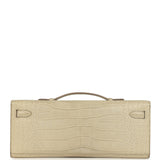 Pre-owned Hermes Kelly Cut Beton Matte Alligator Gold Hardware