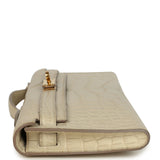 Pre-owned Hermes Kelly Cut Beton Matte Alligator Gold Hardware