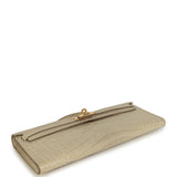 Pre-owned Hermes Kelly Cut Beton Matte Alligator Gold Hardware