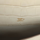 Pre-owned Hermes Kelly Cut Beton Matte Alligator Gold Hardware