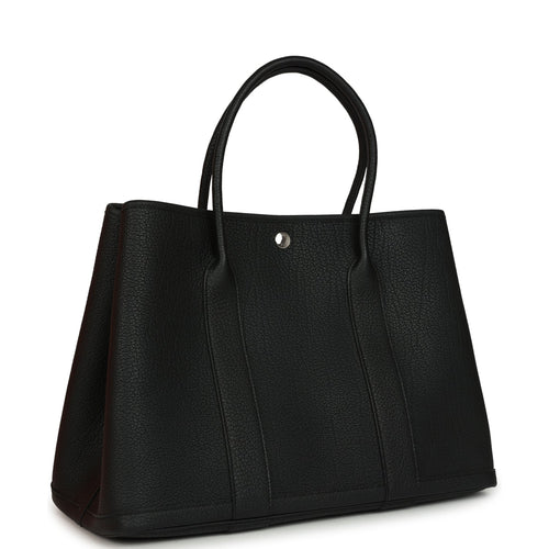 Hermes Garden Party 36 Black Negonda Palladium Hardware