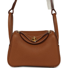 Hermes Mini Lindy Gold Clemence Gold Hardware