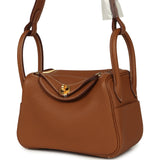 Hermes Mini Lindy Gold Clemence Gold Hardware