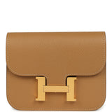 Hermes Constance Slim Wallet Biscuit Epsom Gold Hardware