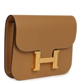 Hermes Constance Slim Wallet Biscuit Epsom Gold Hardware