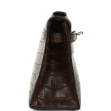 Vintage Hermes Kelly Pochette Havane Matte Niloticus Crocodile Palladium Hardware