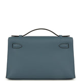 Hermes Kelly Pochette Bleu Tempette Swift Palladium Hardware
