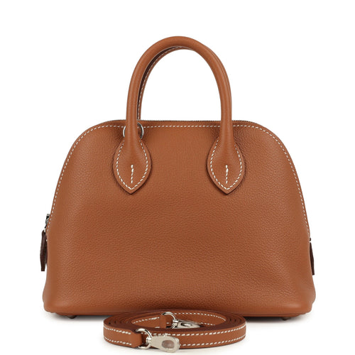 Hermes 1923 Bolide Mini Gold Evercolor Palladium Hardware