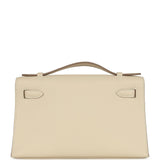 Hermes Kelly Pochette Craie Swift Permabrass Hardware