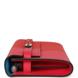 Hermes Kelly Wallet To Go Casaque Rouge De Coeur, Rose Extreme and Bleu Zanzibar Epsom Palladium Hardware