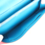 Hermes Kelly Wallet To Go Casaque Rouge De Coeur, Rose Extreme and Bleu Zanzibar Epsom Palladium Hardware