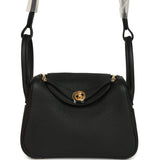 Hermes Mini Lindy II Black Clemence Gold Hardware - Thumbnail View 1