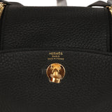 Hermes Mini Lindy II Black Clemence Gold Hardware - Thumbnail View 8