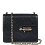 Pre-owned Hermes Mini Verrou Chaine Bag Bleu Iris Ostrich Palladium Hardware