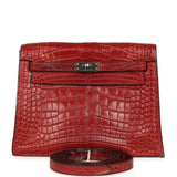 Vintage Hermes Kelly Danse Rouge H Matte Alligator Palladium Hardware