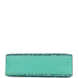 Custom "Aquamarine" Swarovski Crystal Pre-owned Hermes Kelly Pochette Lagon Swift Palladium Hardware