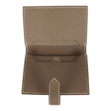 Hermes Bearn Card Holder Etoupe Epsom Gold Hardware