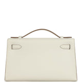 Hermes Kelly Pochette Gris Pale Swift Gold Hardware