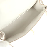Hermes Kelly Pochette Gris Pale Swift Gold Hardware