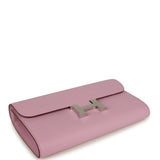 Pre-owned Hermes Constance Wallet To Go Mauve Sylvestre Epsom Palladium Hardware
