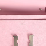 Pre-owned Hermes Constance Wallet To Go Mauve Sylvestre Epsom Palladium Hardware